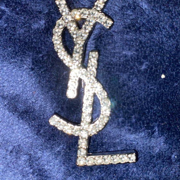 Yves Saint Laurent Crystal-Embellished Brooch - Picture 1 of 4
